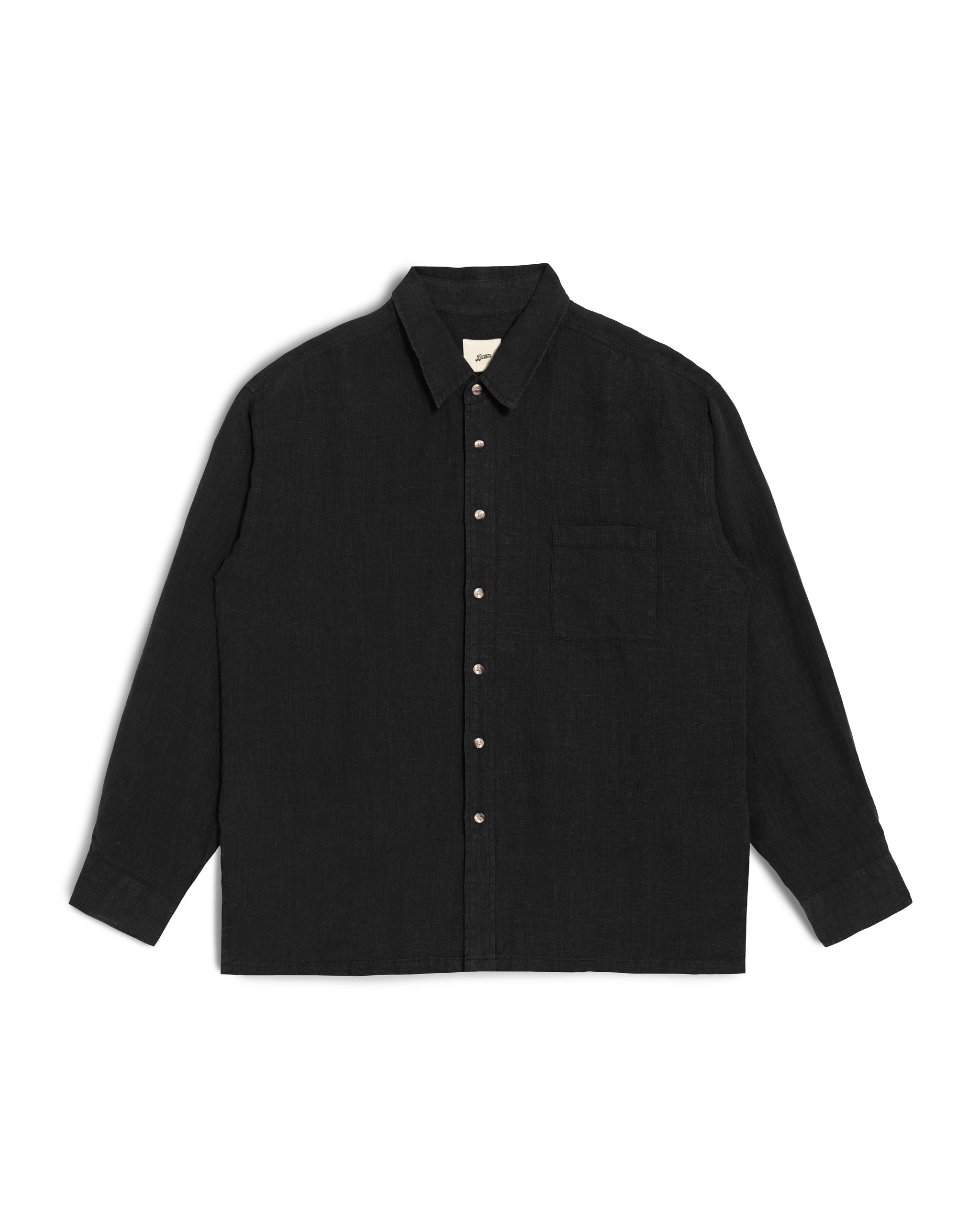 Bather | Black Linen Leisure Shirt | Made in Canada