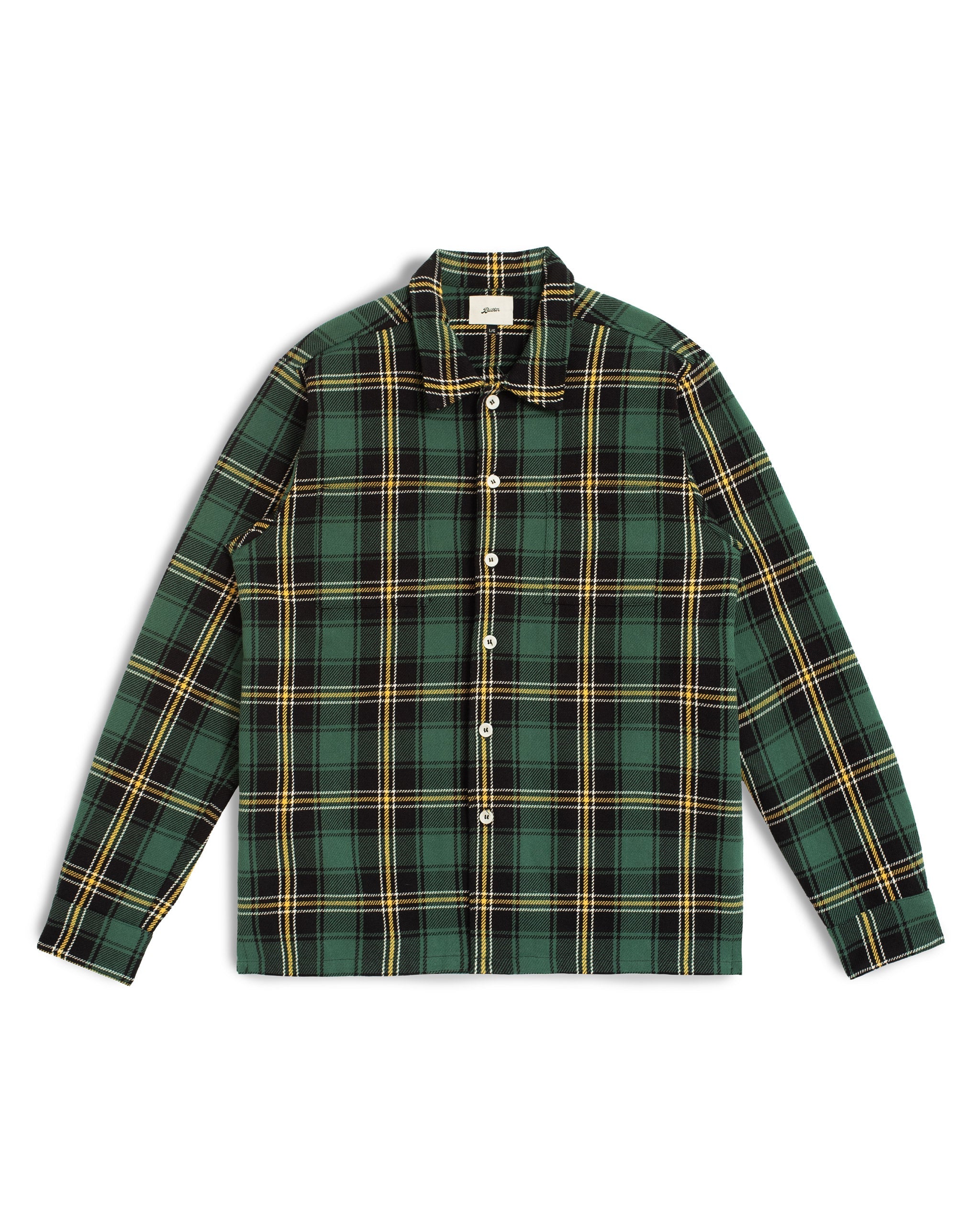 Algae Plaid Flannel Shirt