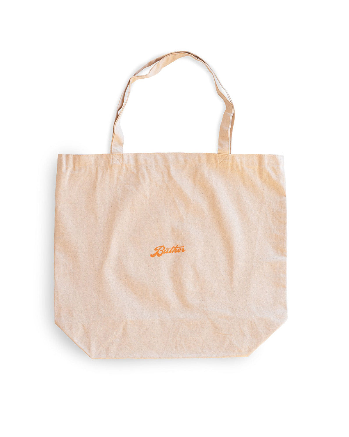 Beige bather tote bag with logo on back