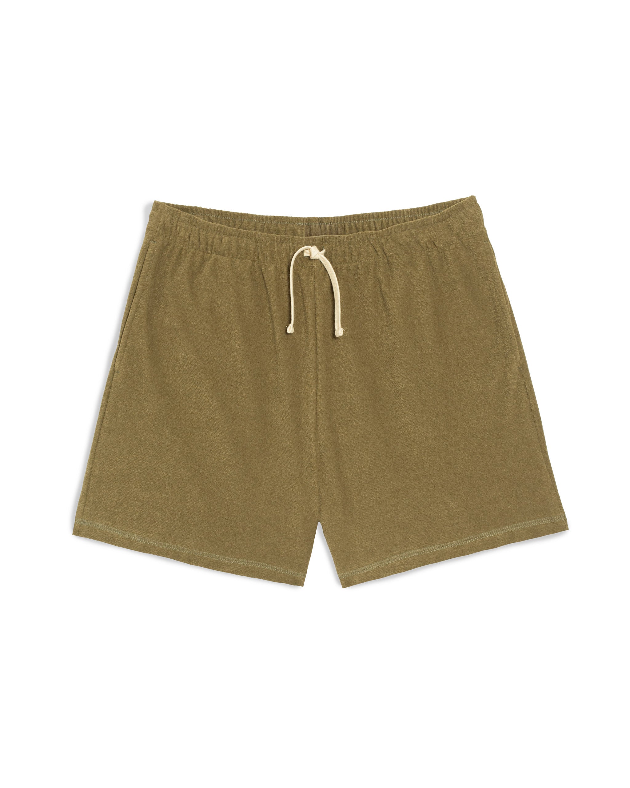 Bather men's army towel terry short on white background