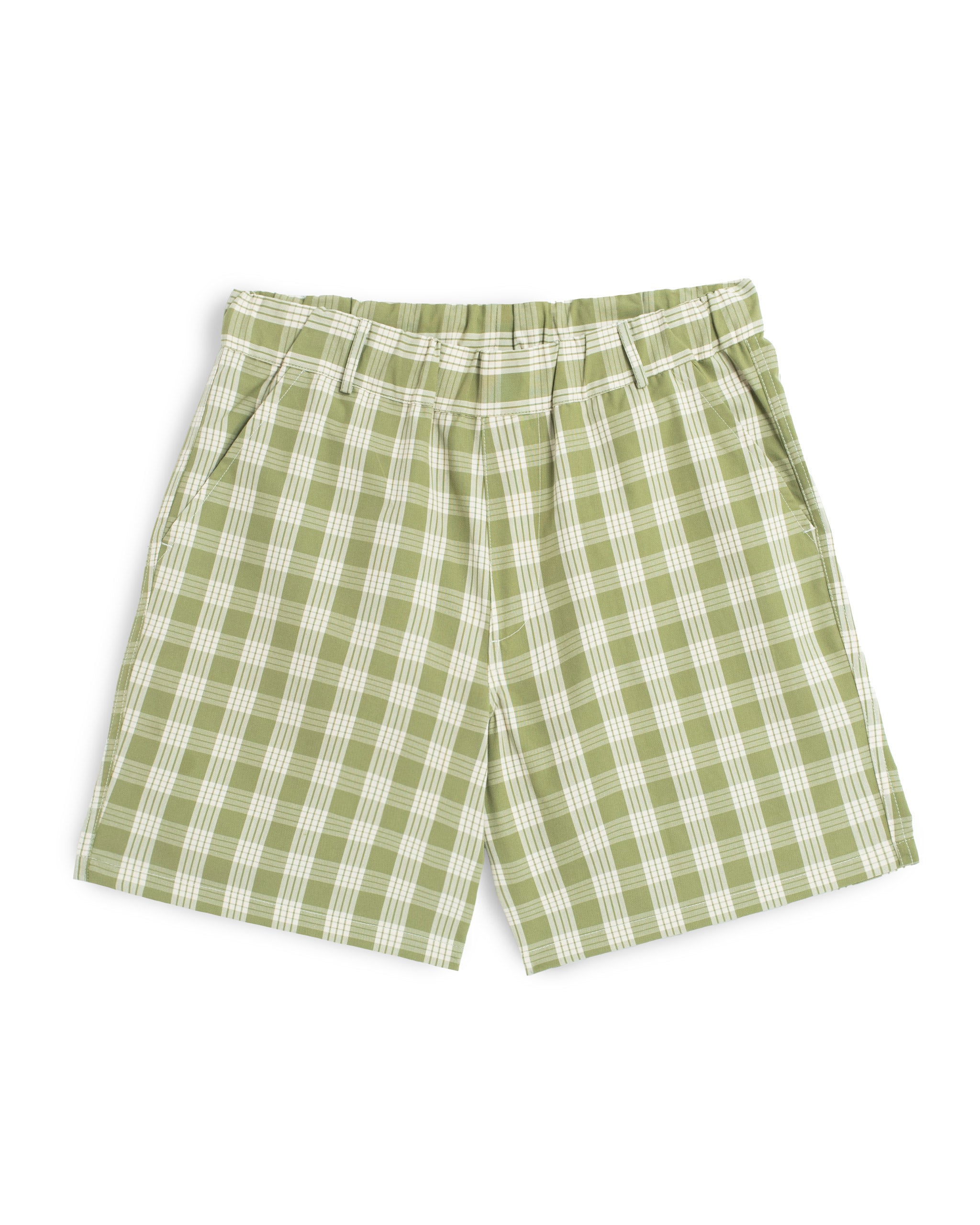 Bather men's green check shorts on white background