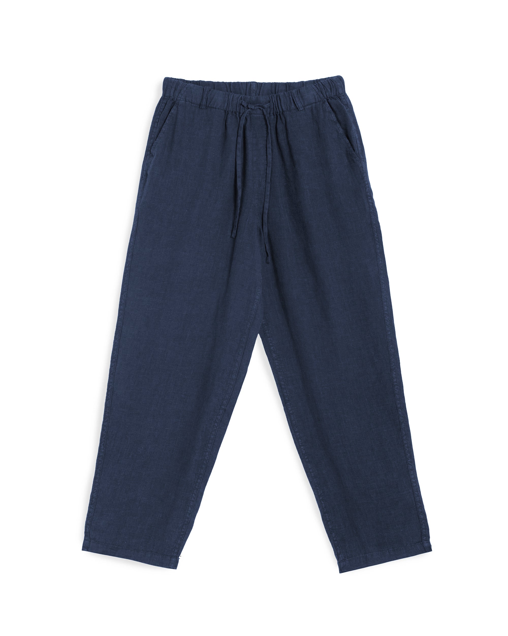 Bather men's navy linen pant on a white background