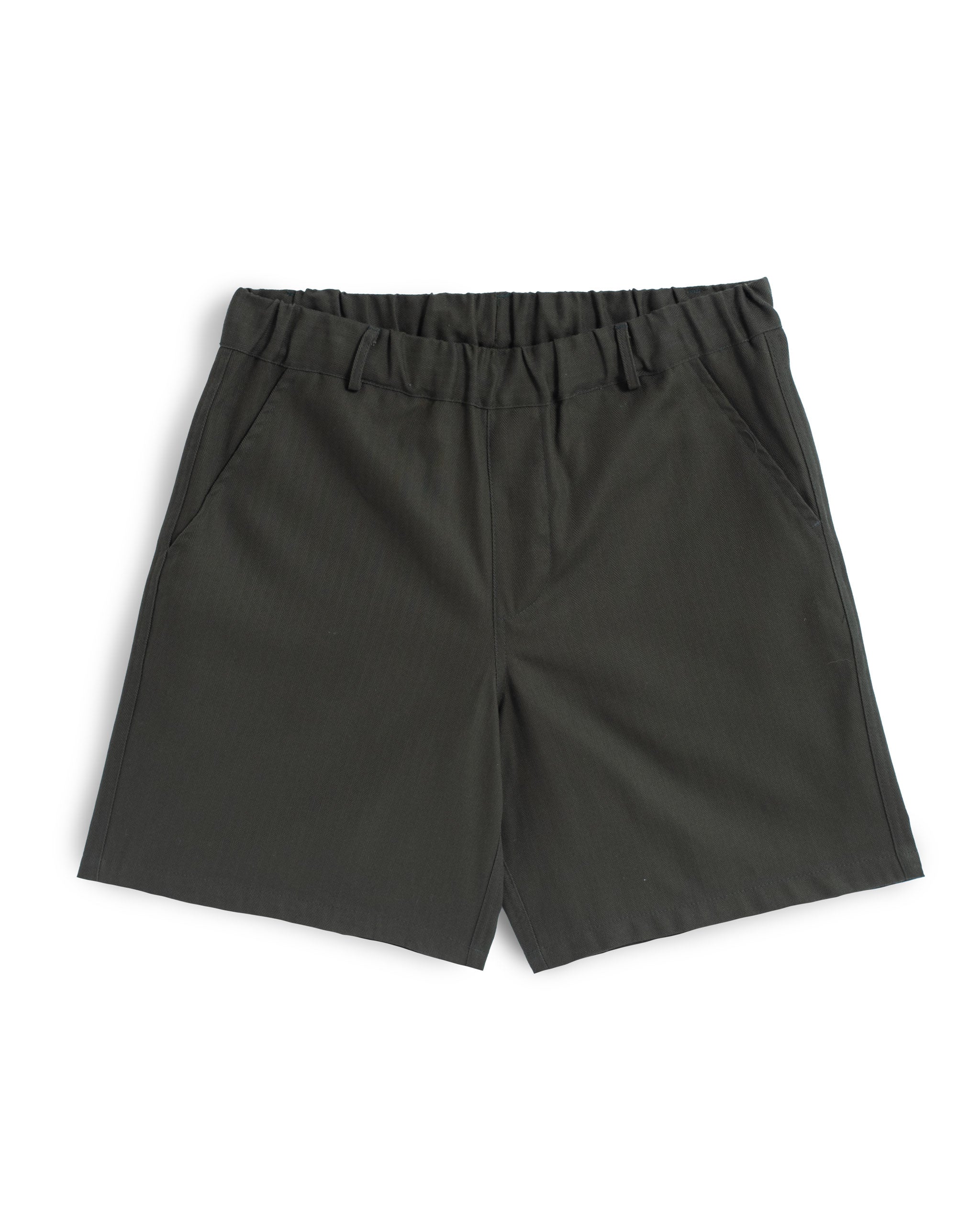 Bather men's deep green herringbone short on a white background