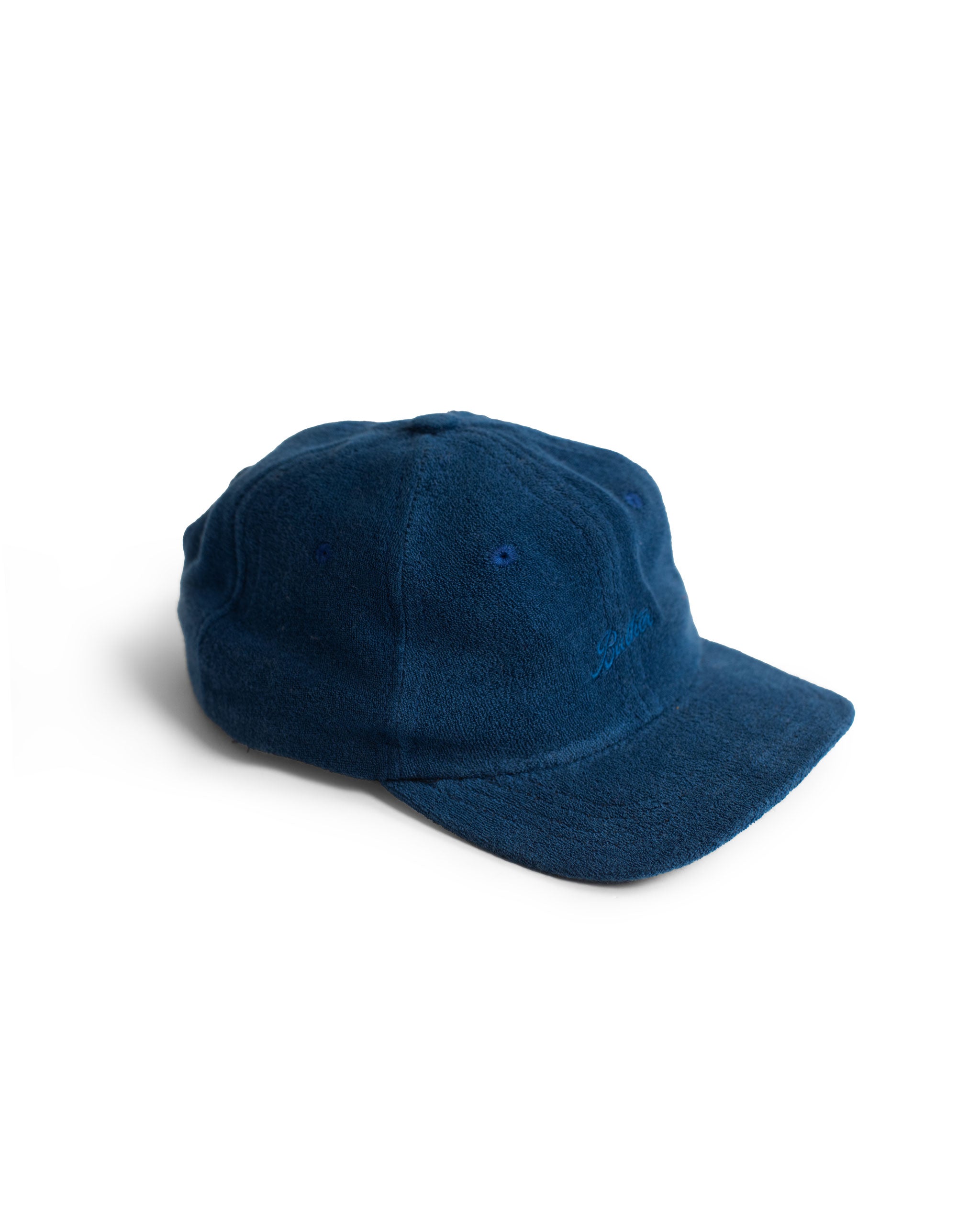 Navy Terry Cotton 6 Panel Hat with Bather logo