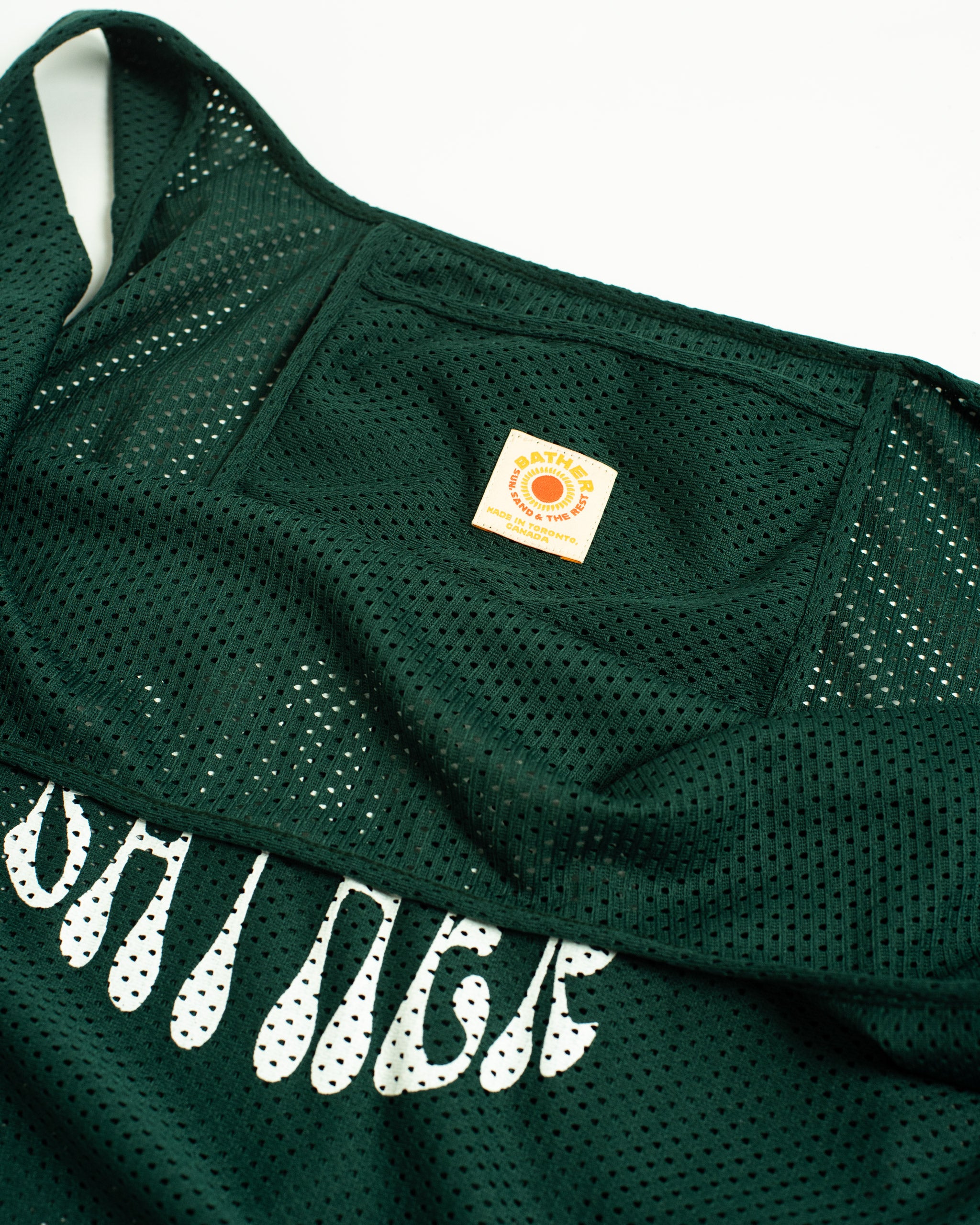 Green mesh Bather tote bag with logo
