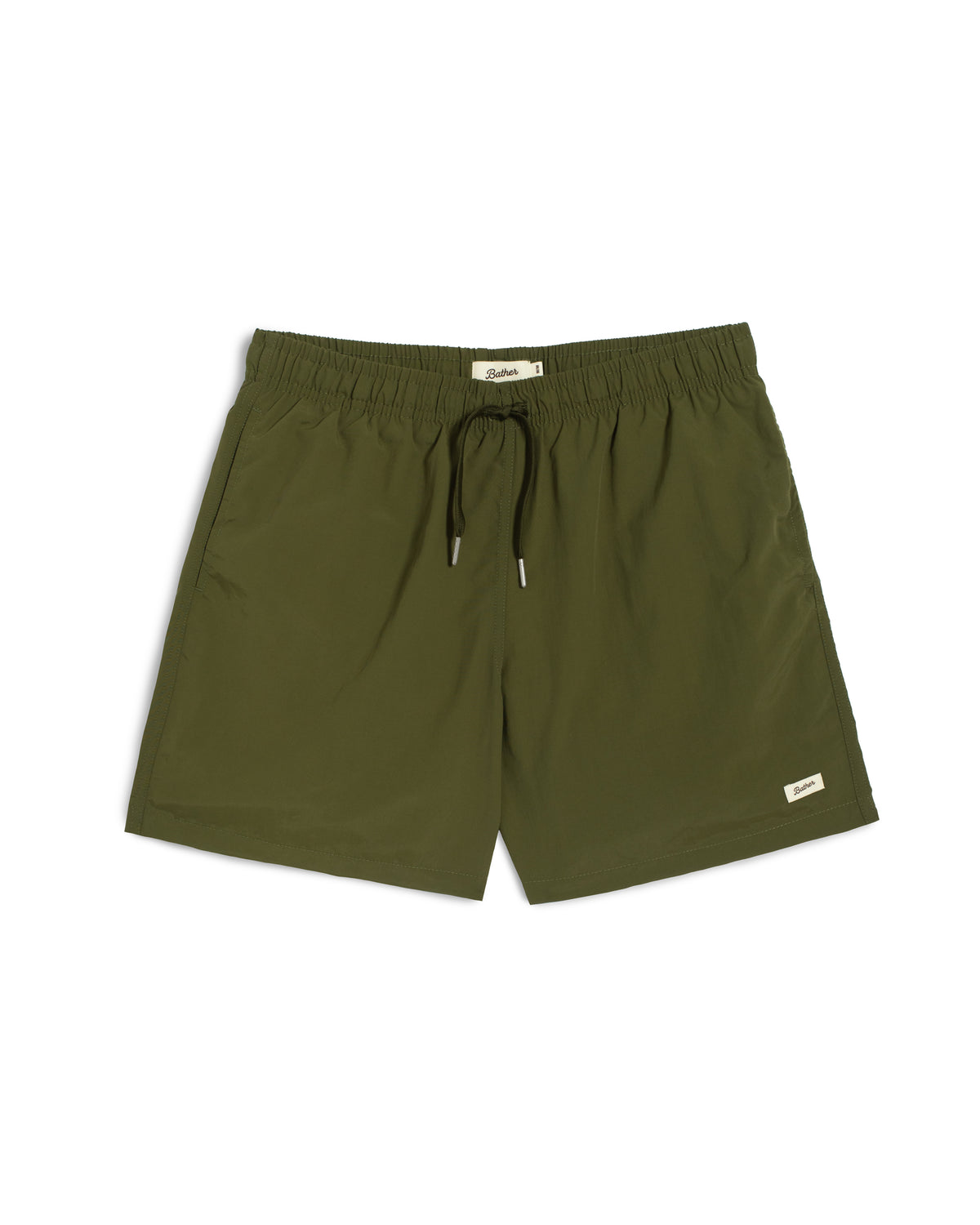 Solid Olive Swim Trunk