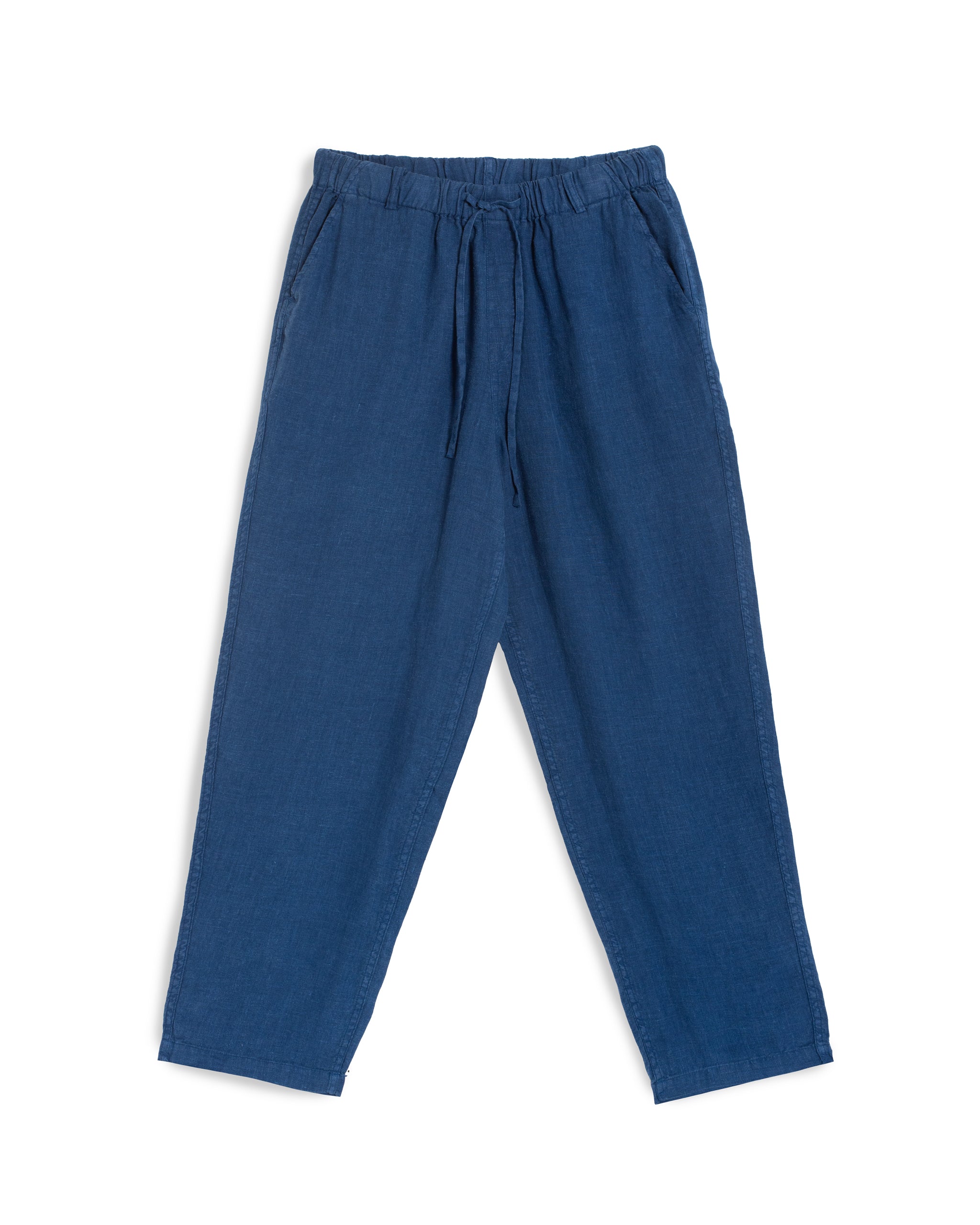 Bather men's blue linen pant on white background