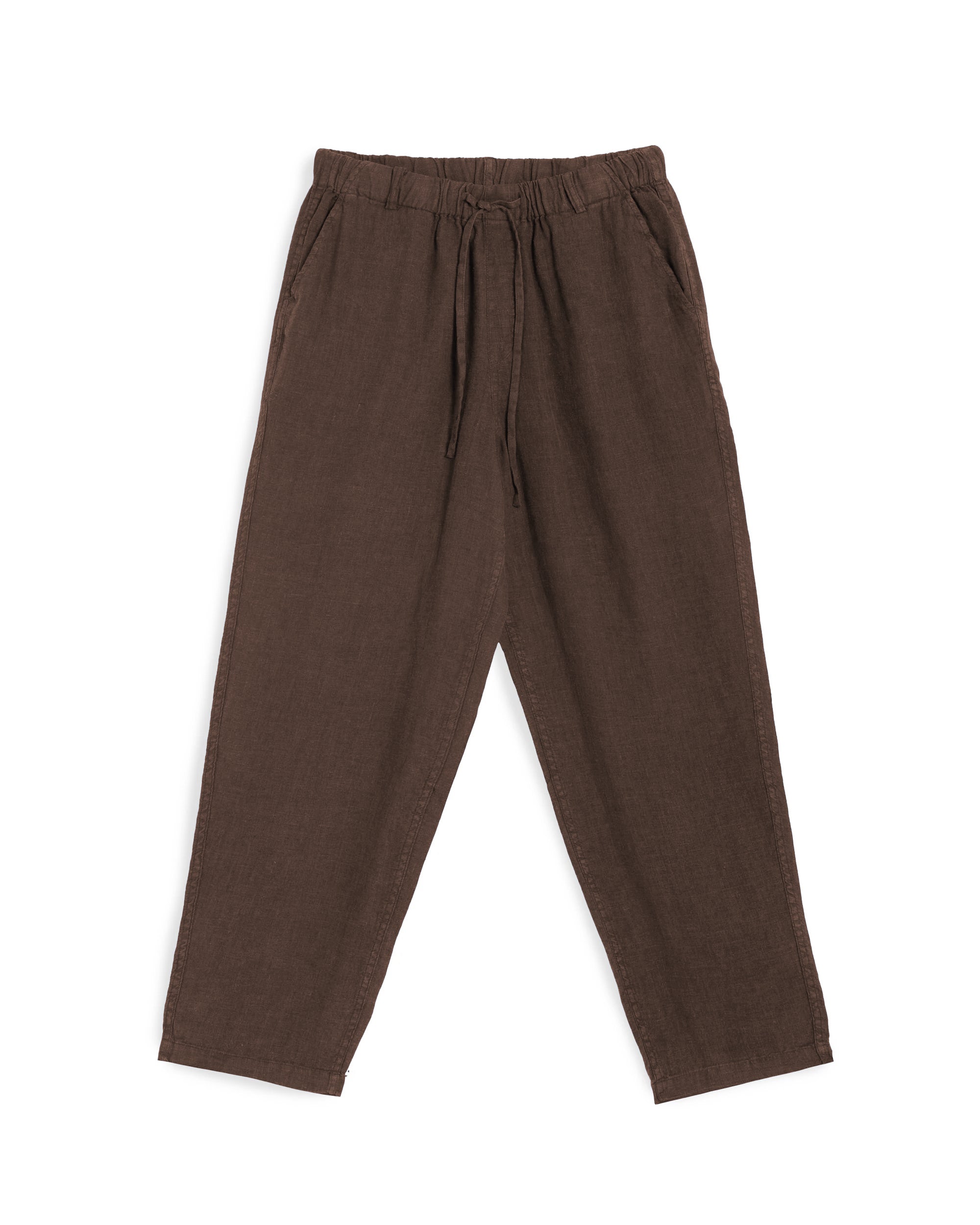 Bather men's dark brown linen pant