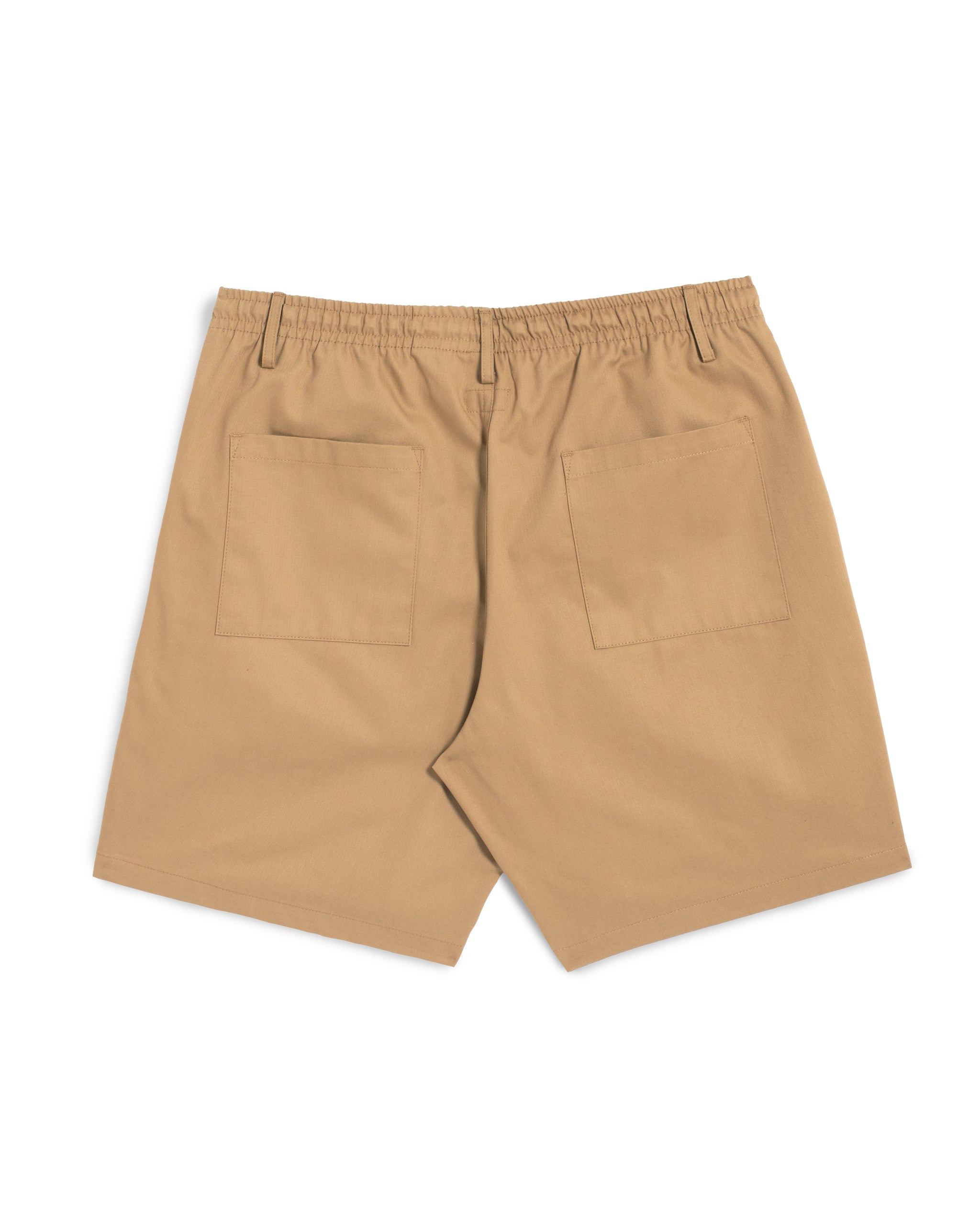 Back view of Bather men's khaki herringbone short on a white background