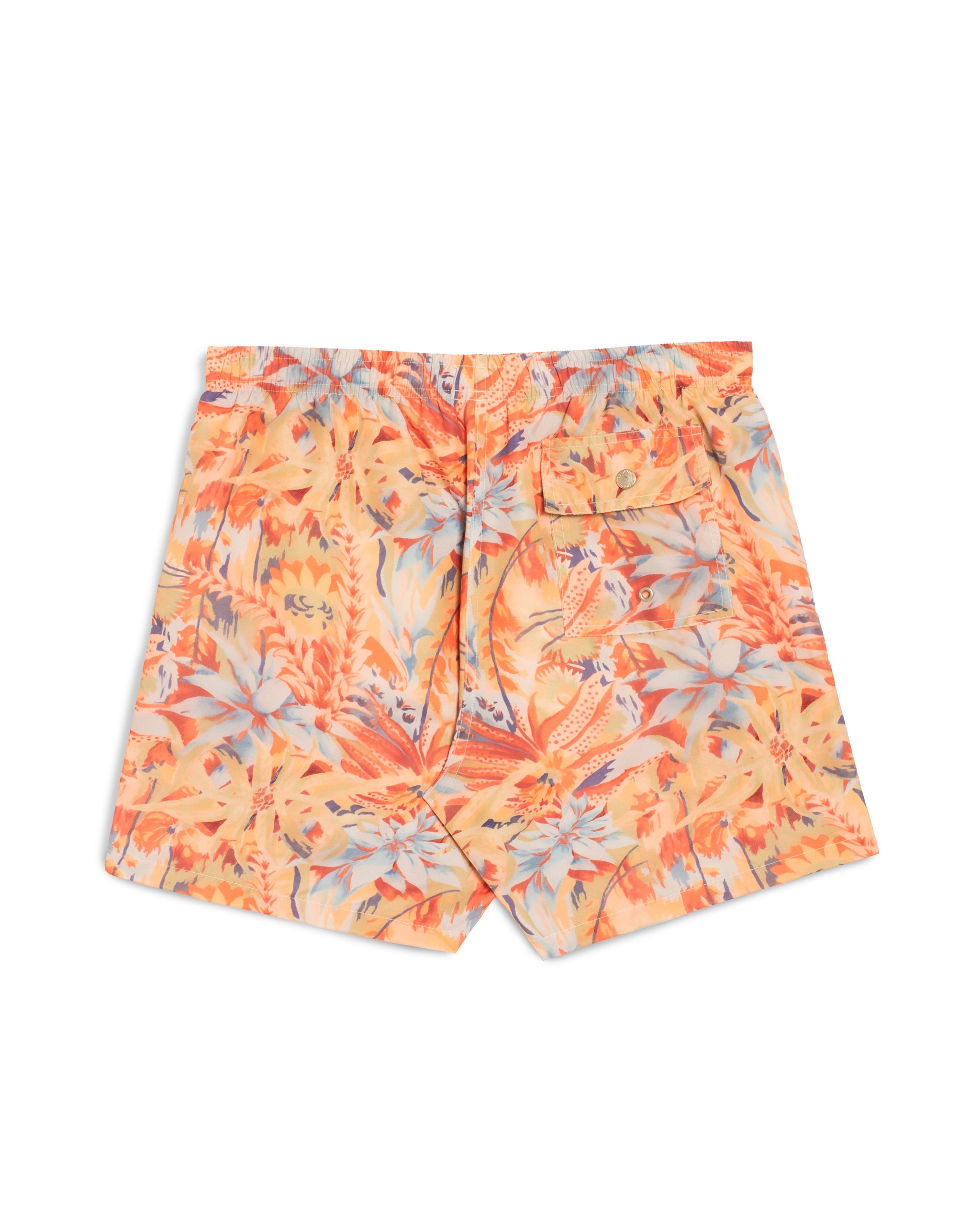 Floral patterned shorts on a white background