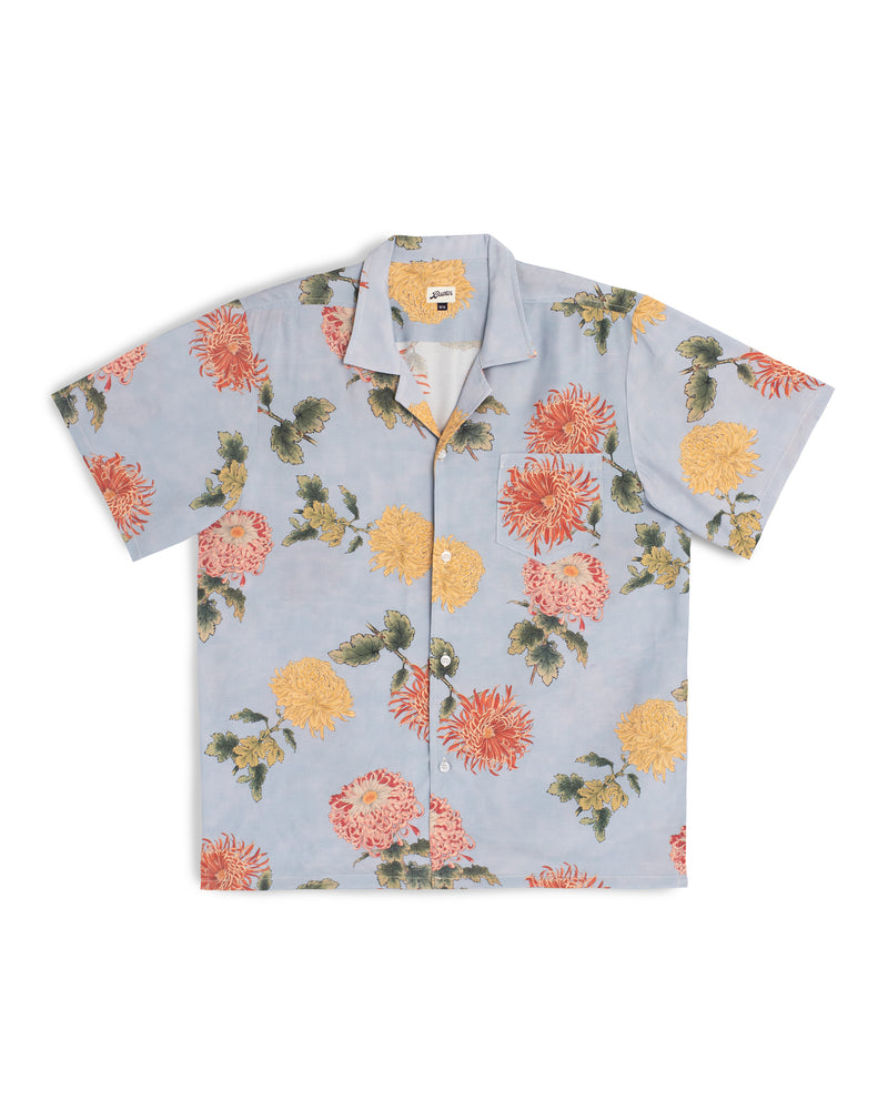 Blue Chrysanthemum Camp Shirt