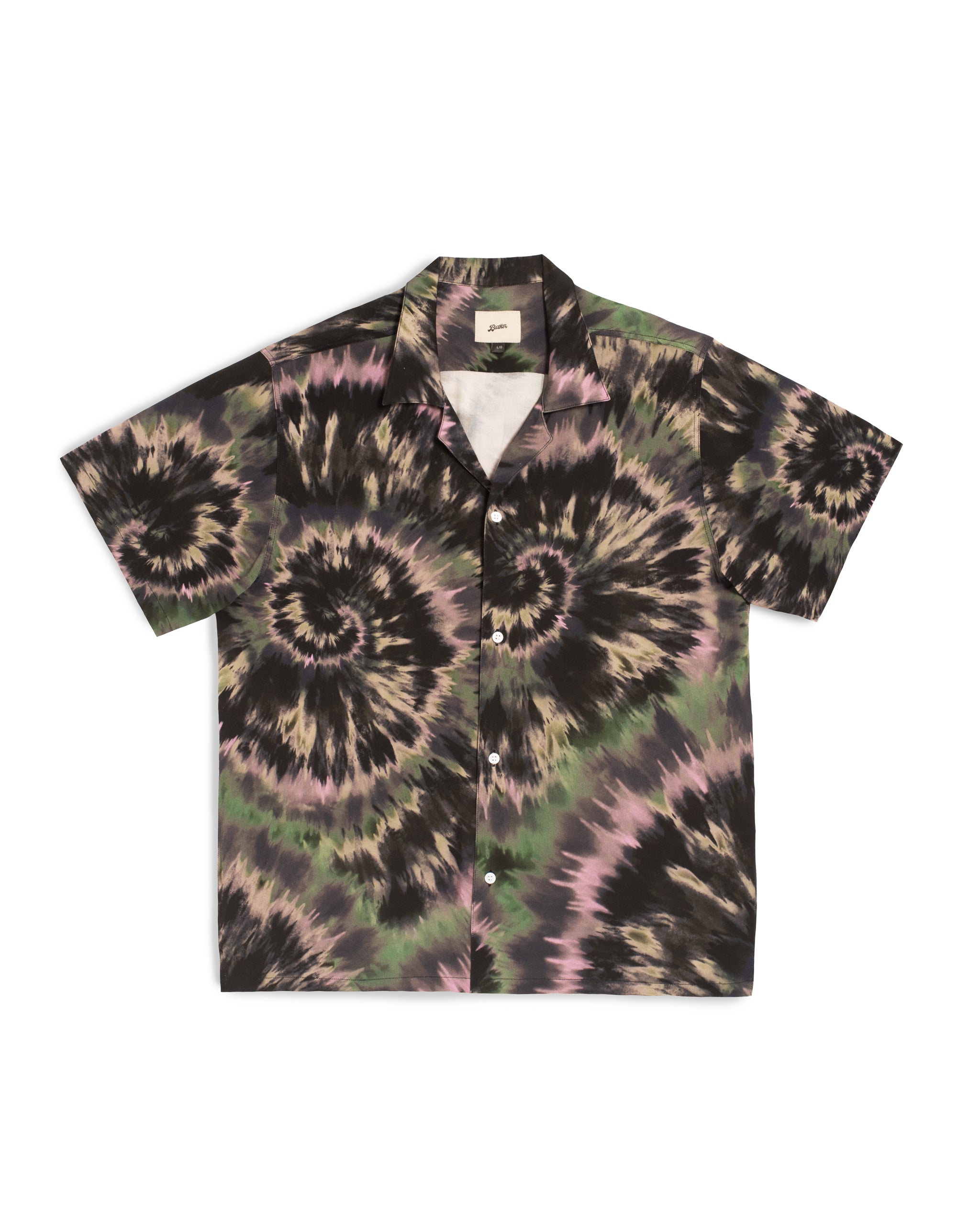 Fig Swirl Camp Shirt tie dyed camp shirt button down colorful