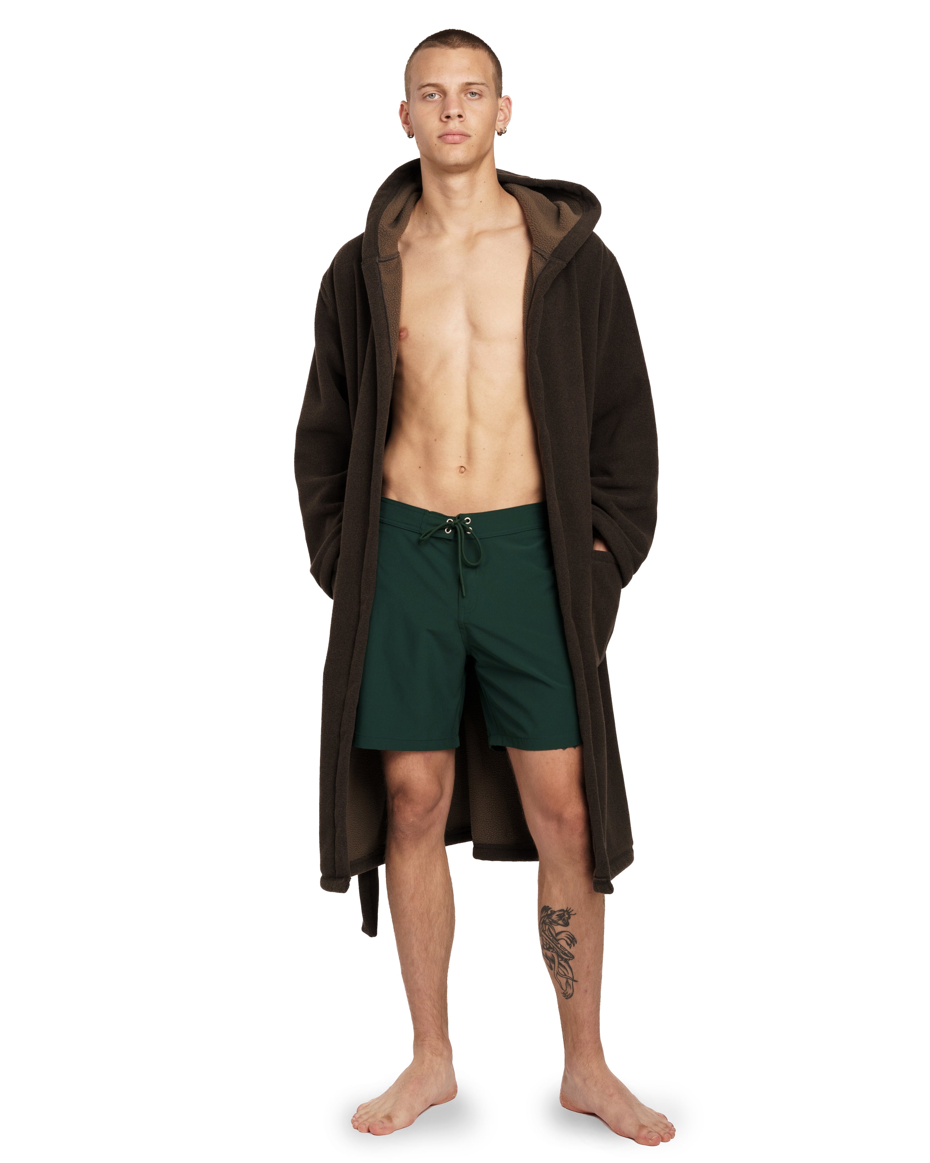 pine green Bather technical surf trunk on model