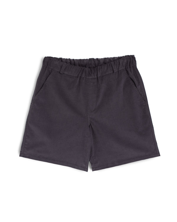 plum Bather corduroy shorts with elastic waistband and belt loops