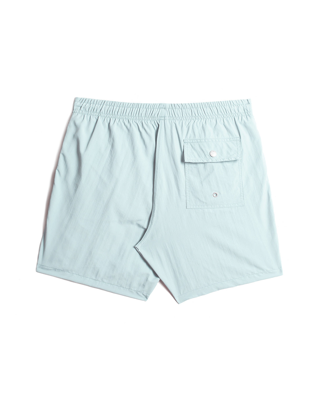 Solid Baby Blue Swim Trunk back view