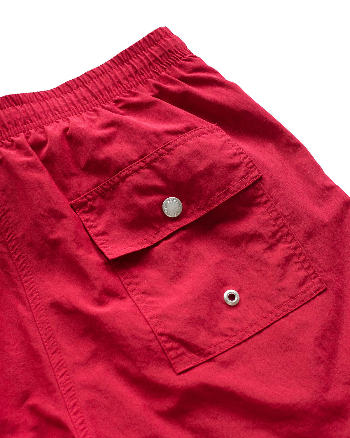 Solid Red Swim Trunk close up