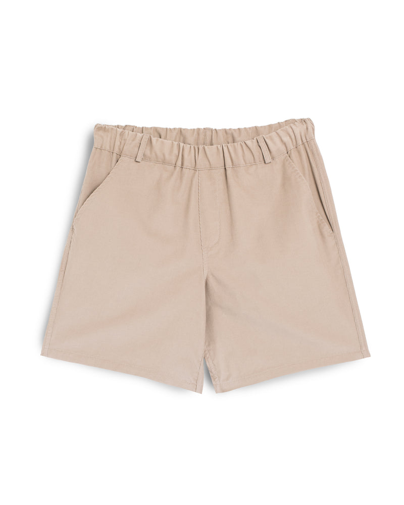 beige Bather corduroy shorts with elastic waistband and belt loops
