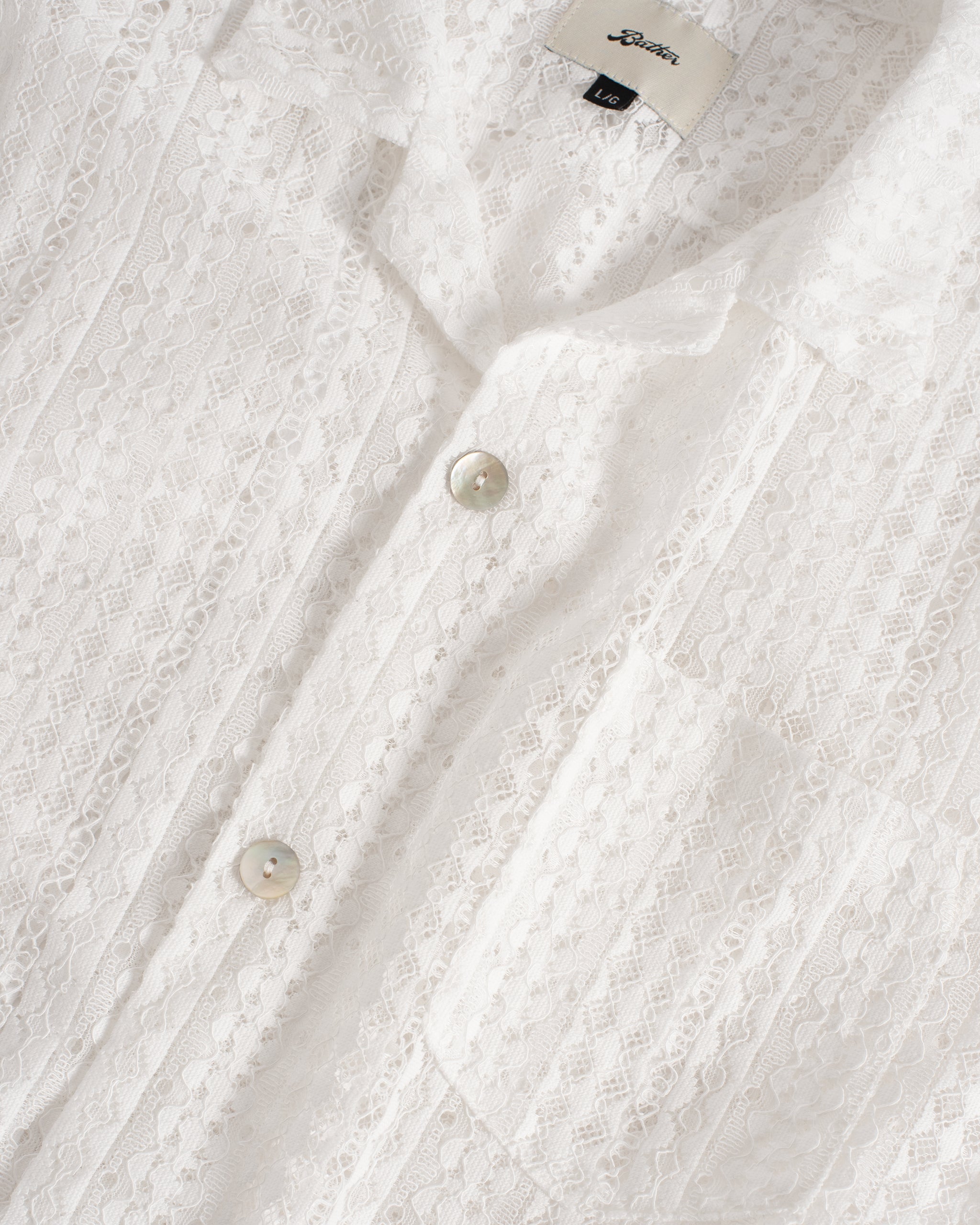 White Gonzo Lace Camp Shirt