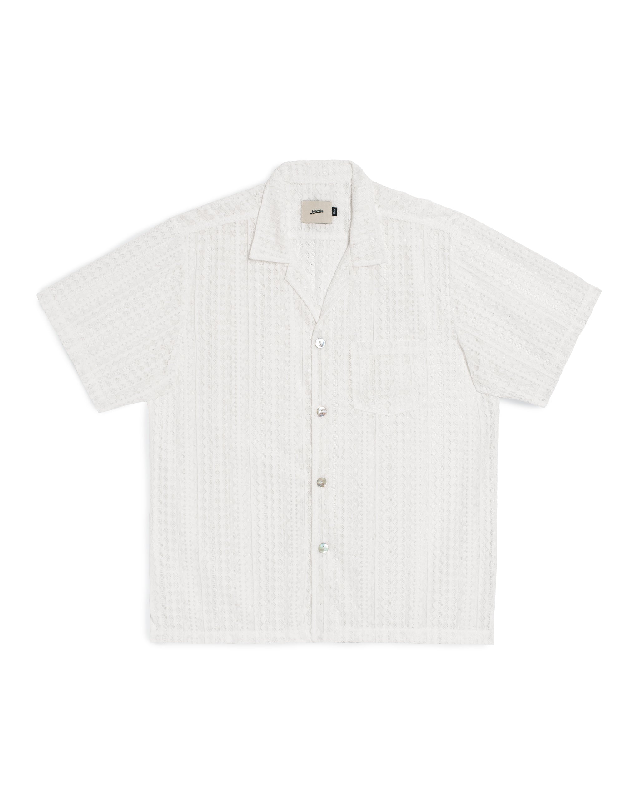 White Gonzo Lace Camp Shirt