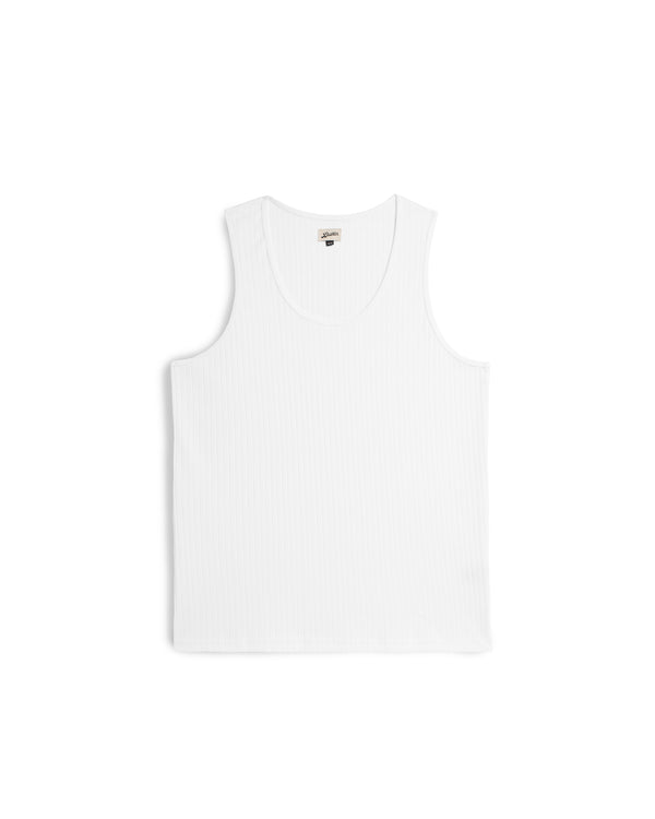 white ribbed Bather tank top