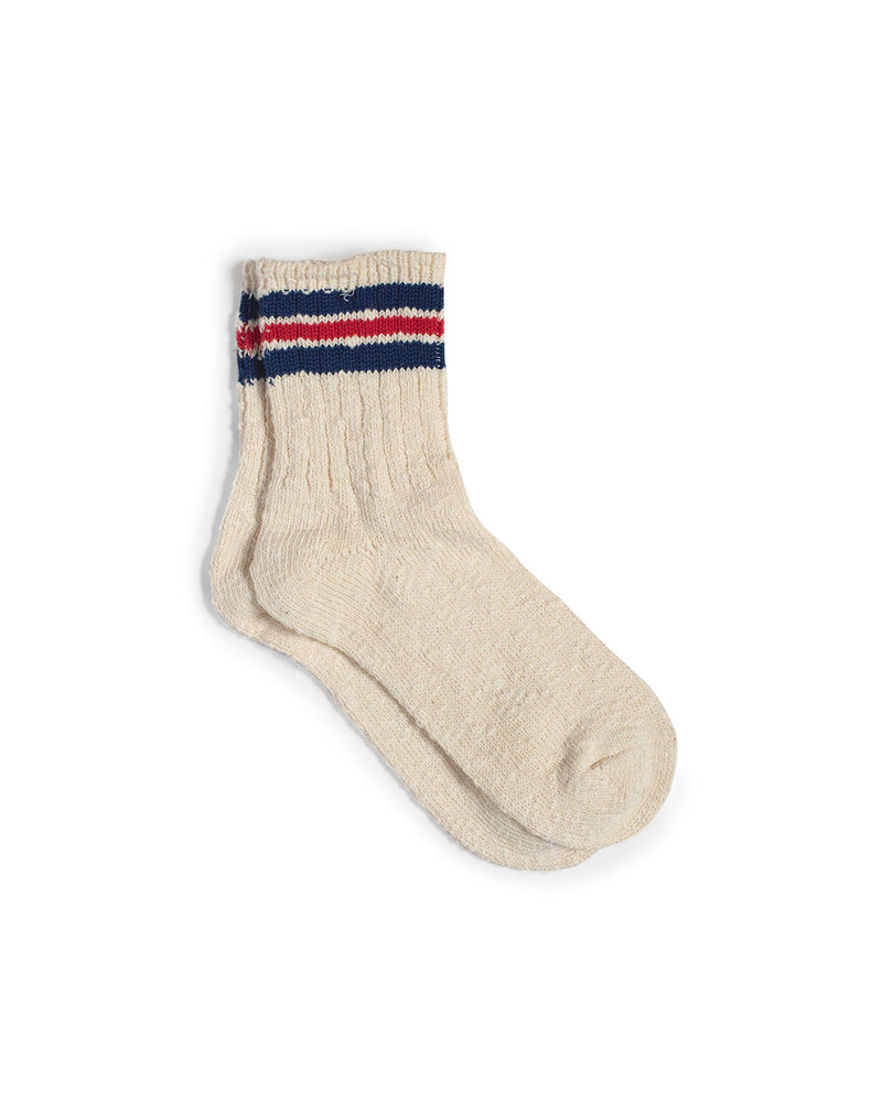 White Old School Hemp Sock