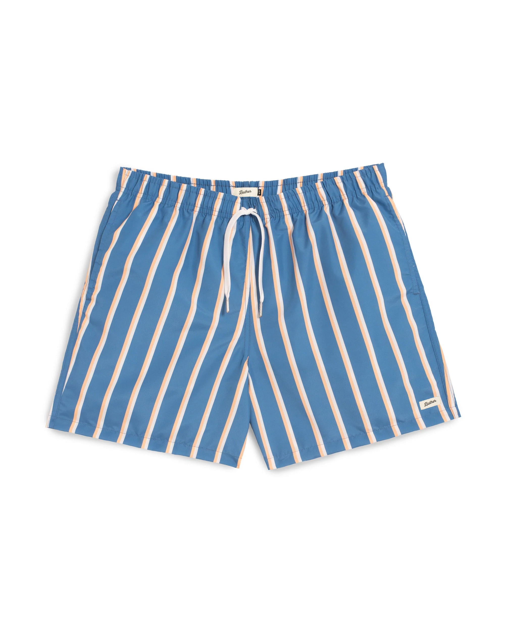 Yellow & White Fine Stripe Swim Trunk