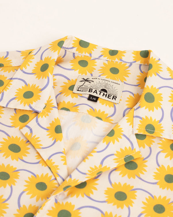 Yellow Radial Flower Camp Shirt