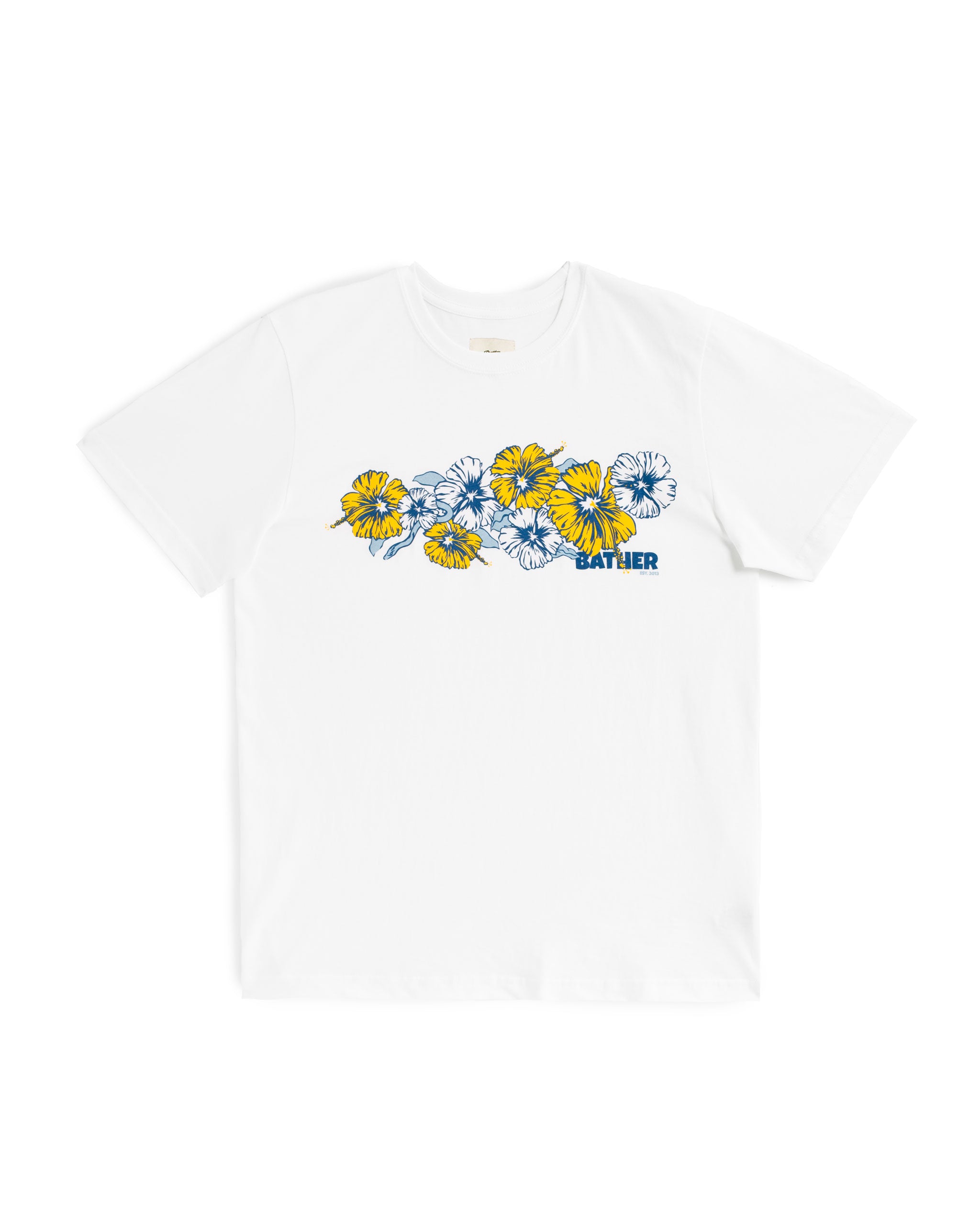 White Floral Motif Graphic T-Shirt