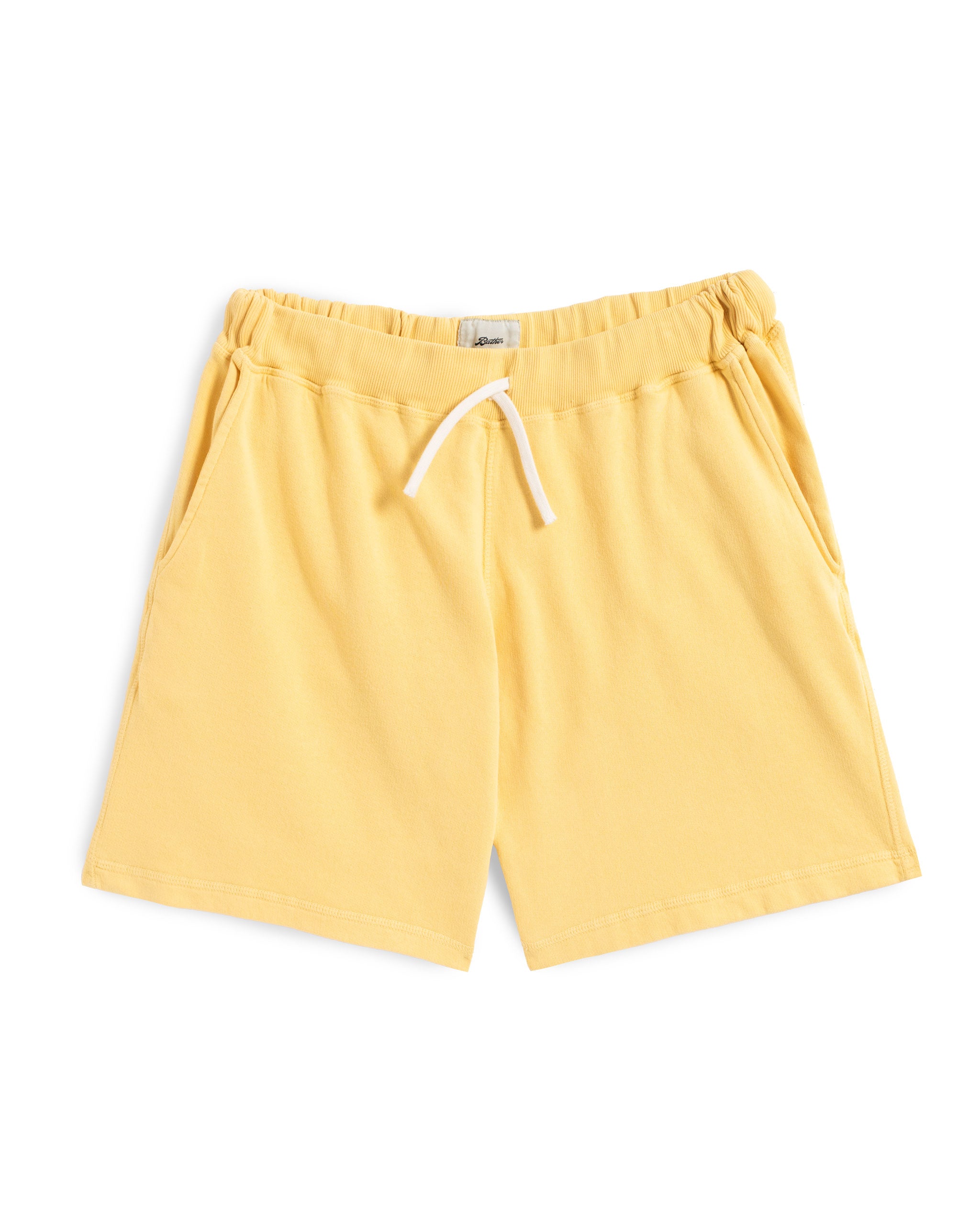 Solid Canary Yellow French Terry Sweat Shorts 