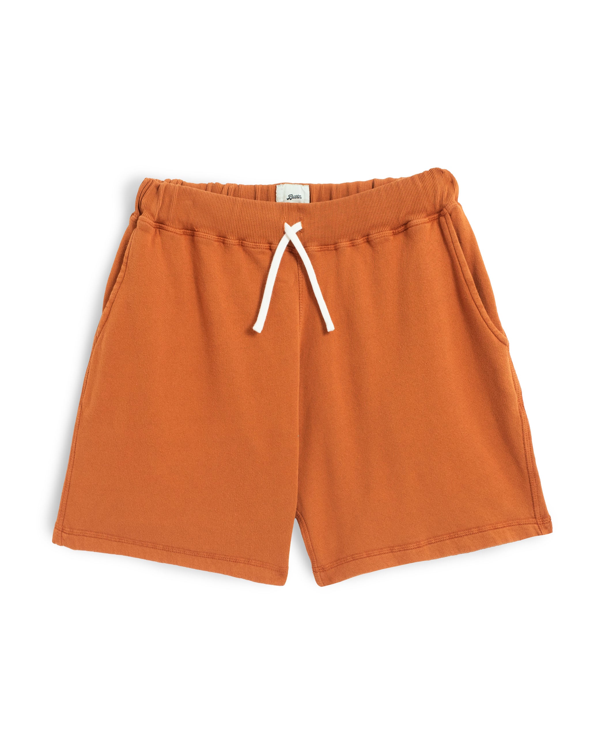 Orange french terry sweat shorts