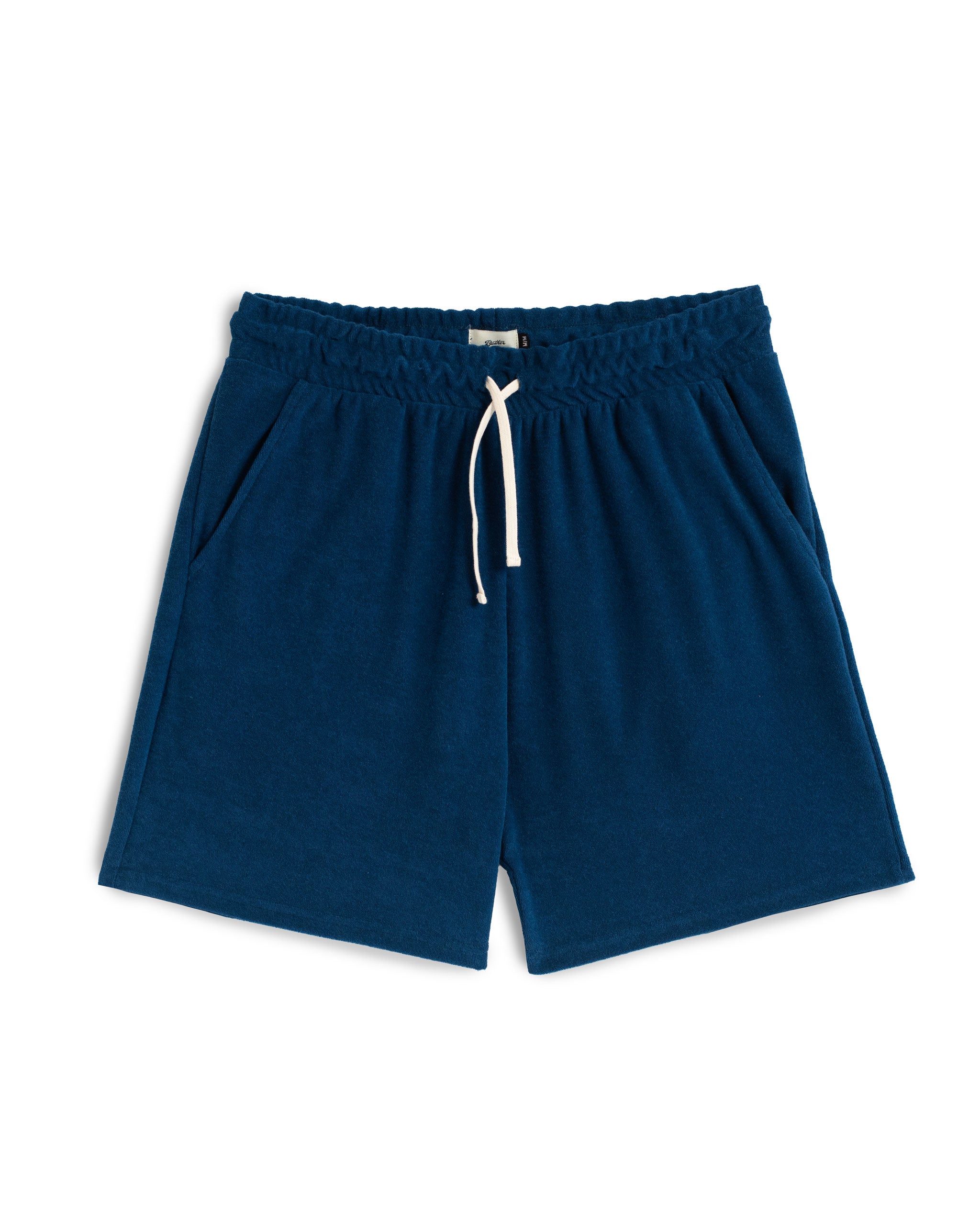 Solid Navy Towel Terry Cotton Sweat Shorts