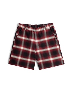 red Bather leisure short with white checkered pattern 