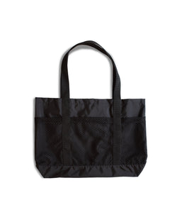 Black Bather beach tote bag with mesh compartments 