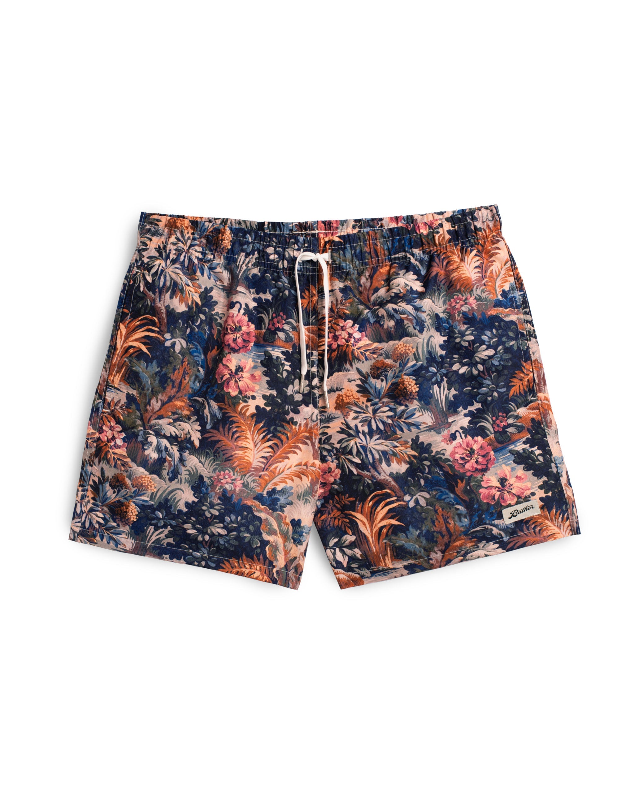 Bather swim trunk with forest pattern 