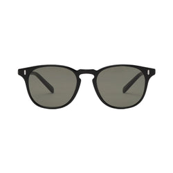 Black round frame sunglasses with black tinted frames