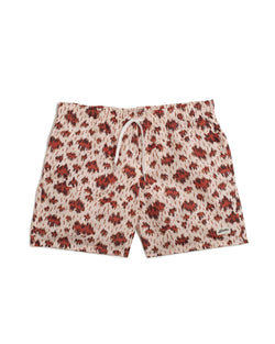 light brown Bather swim trunk with red leopard pattern