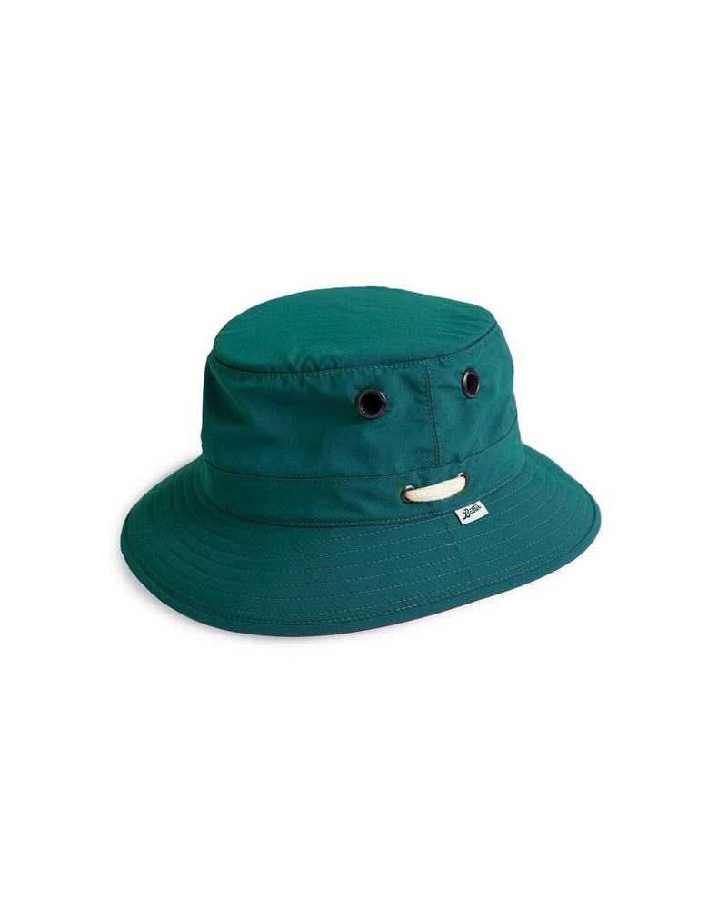 green Bather bucket hat with tuckaway wind cord