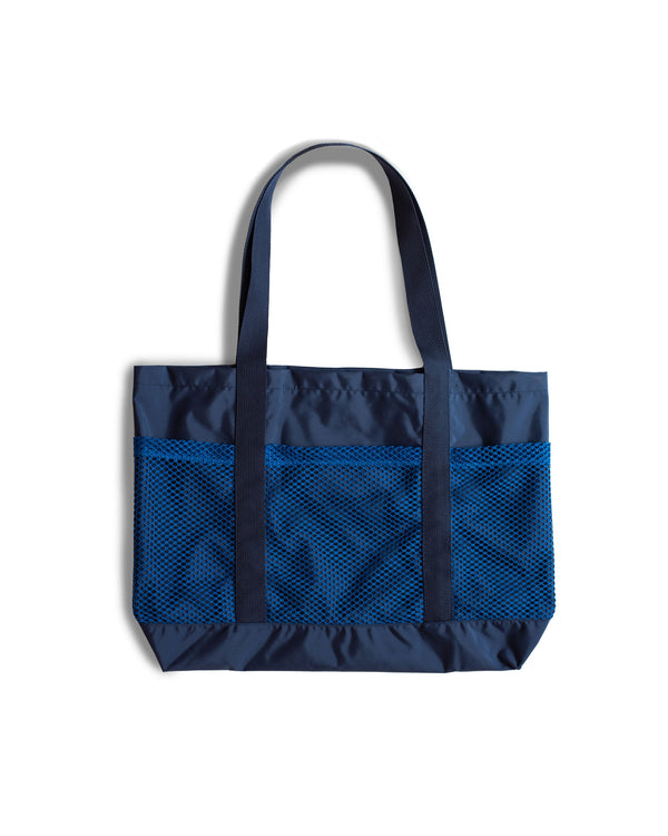 navy Bather tote bag with mesh compartment 