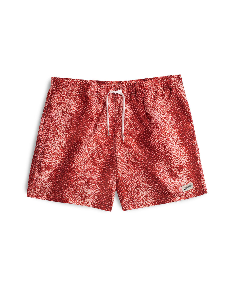 red Bather swim trunk with moss pattern